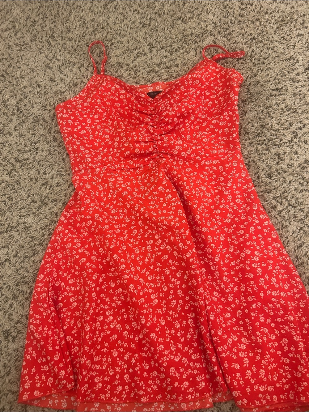 SHEIN Red Floral Mini Dress